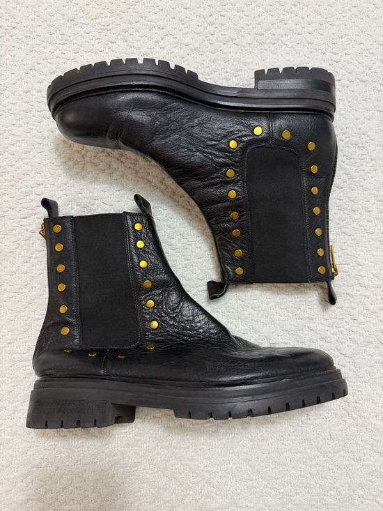 Silent D Shoes - Silent D Ample Leather Chelsea Boot Black Gold Toned Studs Women’s Size 41